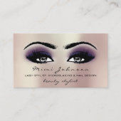 Makeup Eyebrows Lashes Pink Esthetician Violet Visitekaartje (Voorkant)