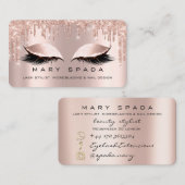 Makeup Eyebrows Lashes Pink Rose Lux Visitekaartje (Voorkant / Achterkant)