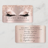 Makeup Eyebrows Lashes Pink Rose Social Visitekaartje (Voorkant / Achterkant)