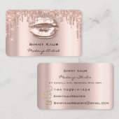 Makeup Eyebrows Lashes Pink Rose Spark Kiss LIps B Visitekaartje (Voorkant / Achterkant)