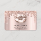 Makeup Eyebrows Lashes Pink Rose Spark Kiss LIps B Visitekaartje (Voorkant)