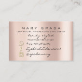 Makeup Eyebrows Lashes Pink Rose Spark Kiss LIps Visitekaartje (Achterkant)