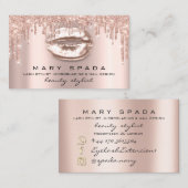 Makeup Eyebrows Lashes Pink Rose Spark Kiss LIps Visitekaartje (Voorkant / Achterkant)