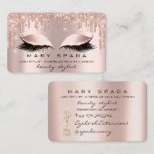 Makeup Eyebrows Lashes Pink Rose Spark Nails Visitekaartje (Voorkant / Achterkant)