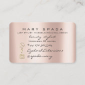 Makeup Eyebrows Lashes Pink Rose Spark Nails Visitekaartje (Achterkant)