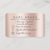 Makeup Eyebrows Lashes Pink Rose Spark Silver Visitekaartje (Achterkant)