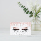 Makeup Eyebrows Lashes Pink White Spark Nails Visitekaartje (Staand voorkant)
