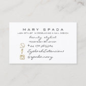 Makeup Eyebrows Lashes Pink White Spark Nails Visitekaartje (Achterkant)