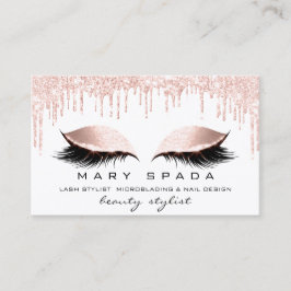 Makeup Eyebrows Lashes Pink White Spark Nails Visitekaartje