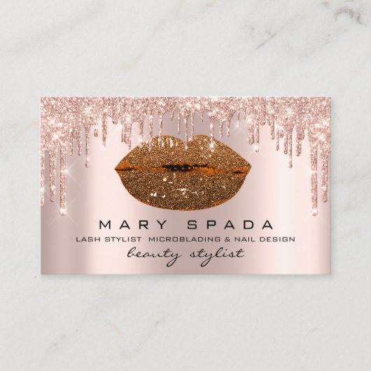 Makeup Eyebrows Lashes Roos Drift Kiss Lips QRCode Visitekaartje (Voorkant)