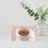 Makeup Eyebrows Lashes Roos Drift Kiss Lips QRCode Visitekaartje (Staand voorkant)