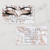 Makeup Eyebrows Lashes Roos Gold Marble Copper Visitekaartje (Voorkant / Achterkant)