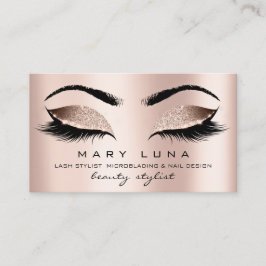 Makeup Eyebrows Lashes Roos Gold Pink Blush Visitekaartje