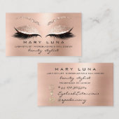Makeup Eyebrows Lashes Roos Gold Pink Social Visitekaartje (Voorkant / Achterkant)