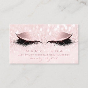 Makeup Eyebrows Lashes Roos Pastel Pink Studio Visitekaartje