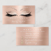 Makeup Eyebrows Lashes Roos White Pink Social Visitekaartje (Voorkant / Achterkant)