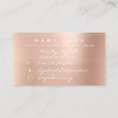 Makeup Eyebrows Lashes Roos White Pink Social Visitekaartje (Achterkant)