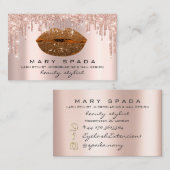 Makeup Eyebrows Lashes Roze druppels Kus Lips Visitekaartje (Voorkant / Achterkant)
