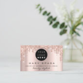 Makeup Eyebrows Lashes Roze druppels Qr Bu Visitekaartje (Staand voorkant)