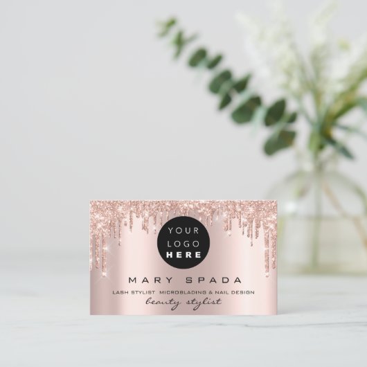 Makeup Eyebrows Lashes Roze druppels Qr Bu Visitekaartje