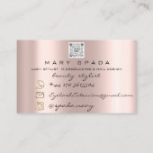 Makeup Eyebrows Lashes Roze druppels Qr Bu Visitekaartje (Achterkant)