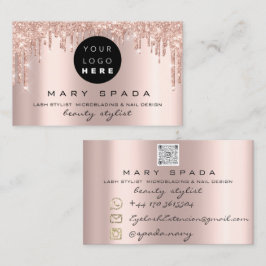 Makeup Eyebrows Lashes Roze druppels Qr Bu Visitekaartje