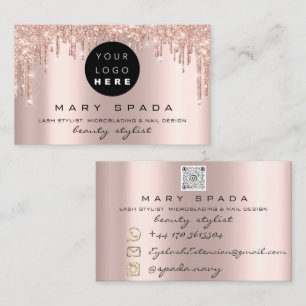 Makeup Eyebrows Lashes Roze druppels Qr Bu Visitekaartje