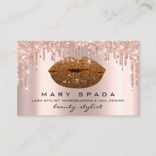 Makeup Eyebrows Lashes Roze druppels Sociale Visitekaartje (Voorkant)