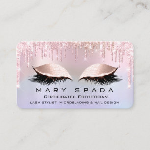 Makeup Eyebrows Lashes Roze Holographic Ombre Visitekaartje