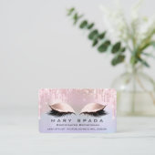Makeup Eyebrows Lashes Roze Holographic Ombre Visitekaartje (Staand voorkant)