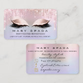 Makeup Eyebrows Lashes Roze Holographic Ombre Visitekaartje (Voorkant / Achterkant)