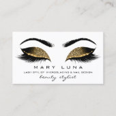 Makeup Eyebrows Lashes Social Sepia Gold White Visitekaartje (Voorkant)