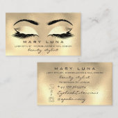 Makeup Eyebrows Lashes SPA WELLNESS Gold Glass Visitekaartje (Voorkant / Achterkant)