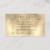 Makeup Eyebrows Lashes SPA WELLNESS Gold Glass Visitekaartje (Achterkant)