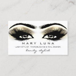 Makeup Eyebrows Lashes White Gold Metallic Eyes Visitekaartje