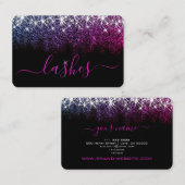 Makeup Eyelash Artis Luminous Pink Paars Glitter Visitekaartje (Voorkant / Achterkant)