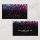 Makeup Eyelash Artis Luminous Pink Paars Glitter Visitekaartje (Voorkant / Achterkant)