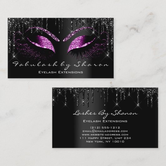Makeup Eyelash Black Drift Professional Berry Visitekaartje (Voorkant / Achterkant)