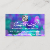 Makeup Eyelash Brews Microblading QR Code Paars Visitekaartje (Achterkant)