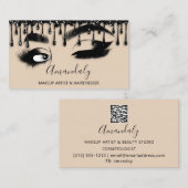 Makeup Eyelash Brow QR CODE Logo Black Microblade Visitekaartje (Voorkant / Achterkant)