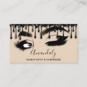 Makeup Eyelash Brow QR CODE Logo Black Microblade Visitekaartje (Voorkant)