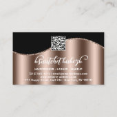 Makeup Eyelash Brows Microblading QR Code Black Visitekaartje (Achterkant)