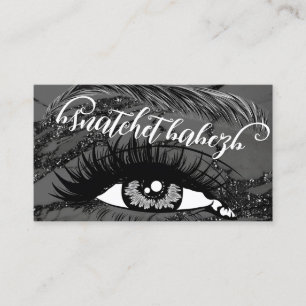 Makeup Eyelash Brows QRCode Logo Black Marmer Visitekaartje