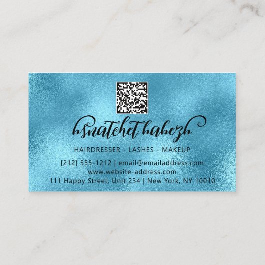 Makeup Eyelash Brows QRCode Logo Glam Visitekaartje (Achterkant)