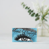 Makeup Eyelash Brows QRCode Logo Glam Visitekaartje (Staand voorkant)