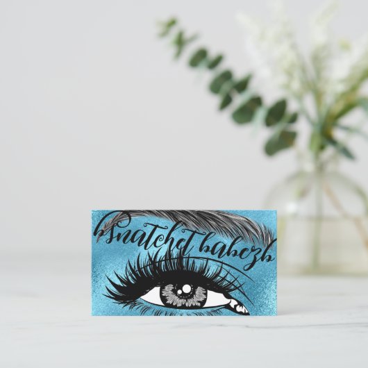 Makeup Eyelash Brows QRCode Logo Glam Visitekaartje (Staand voorkant)