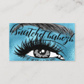 Makeup Eyelash Brows QRCode Logo Glam Visitekaartje (Voorkant)