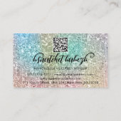 Makeup Eyelash Brows QRCode Logo Glitter Visitekaartje (Achterkant)