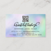 Makeup Eyelash Brows QRCode Logo Holographic Visitekaartje (Achterkant)