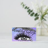 Makeup Eyelash Brows QRCode Logo Holographic Visitekaartje (Staand voorkant)